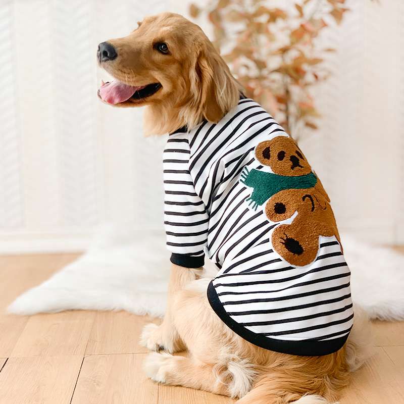 犬服  ボーダー柄わんちゃんTシャツ