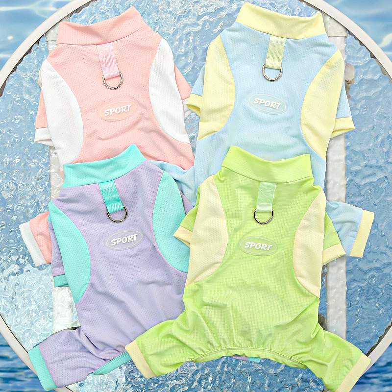 爽やかスポーティー切替デザイン犬服Tシャツ