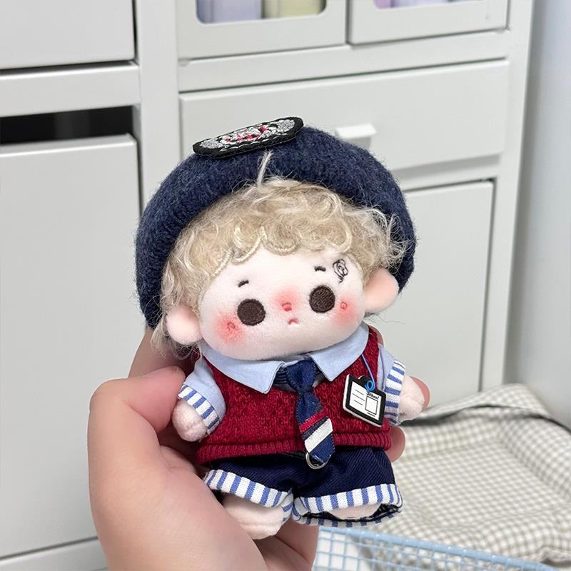 【10cm/20cm】ぬいぐるみ服 ワインレッドベスト制服セット