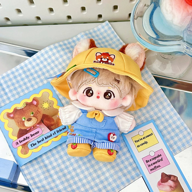 【10cm】ぬいぐるみ服 幼稚園服風レッサーパンダオーバーオール