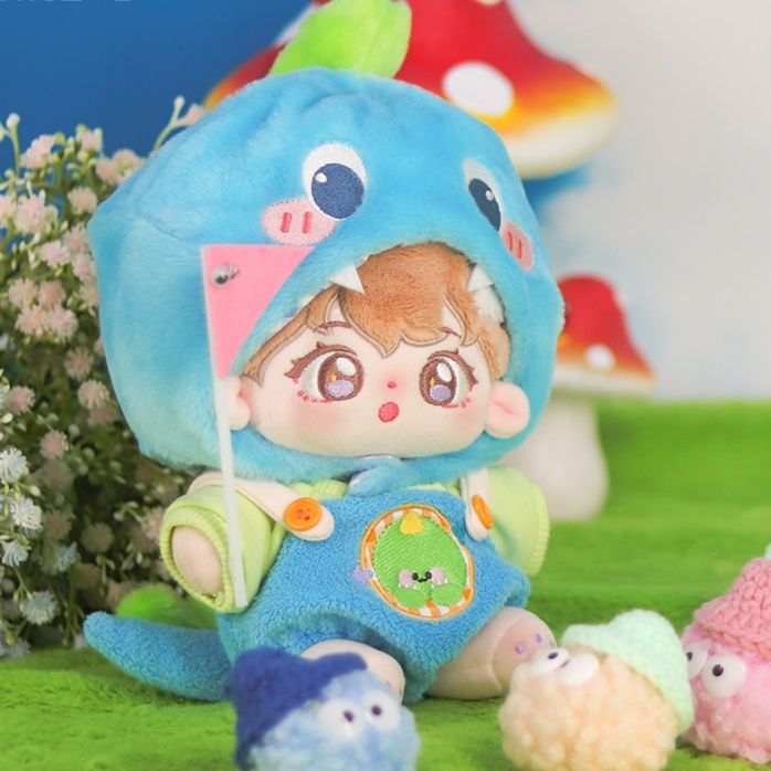 【20cm】ぬいぐるみ服　もこもこ怪獣着ぐるみサロペット