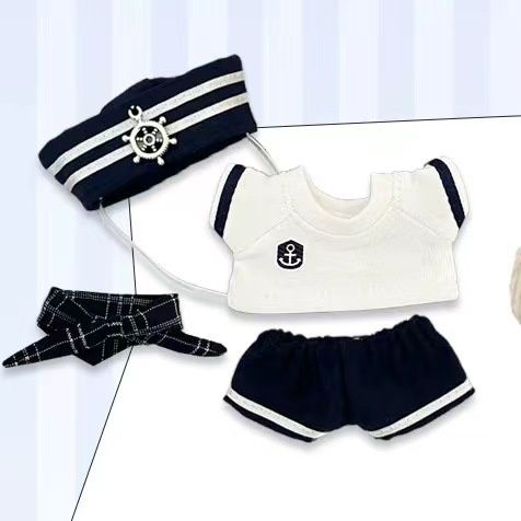 【10cm】ぬいぐるみ服 モノクロマリンセーラー服