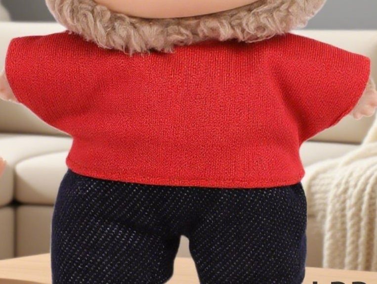 ぬいぐるみ服 ニット半袖トップスとメッシュショートパンツセット16㎝