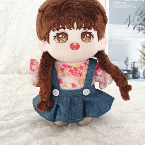 はなぬい服 ぬいぐるみ服 花柄トップスとサロペットスカートセット20cm 20cm