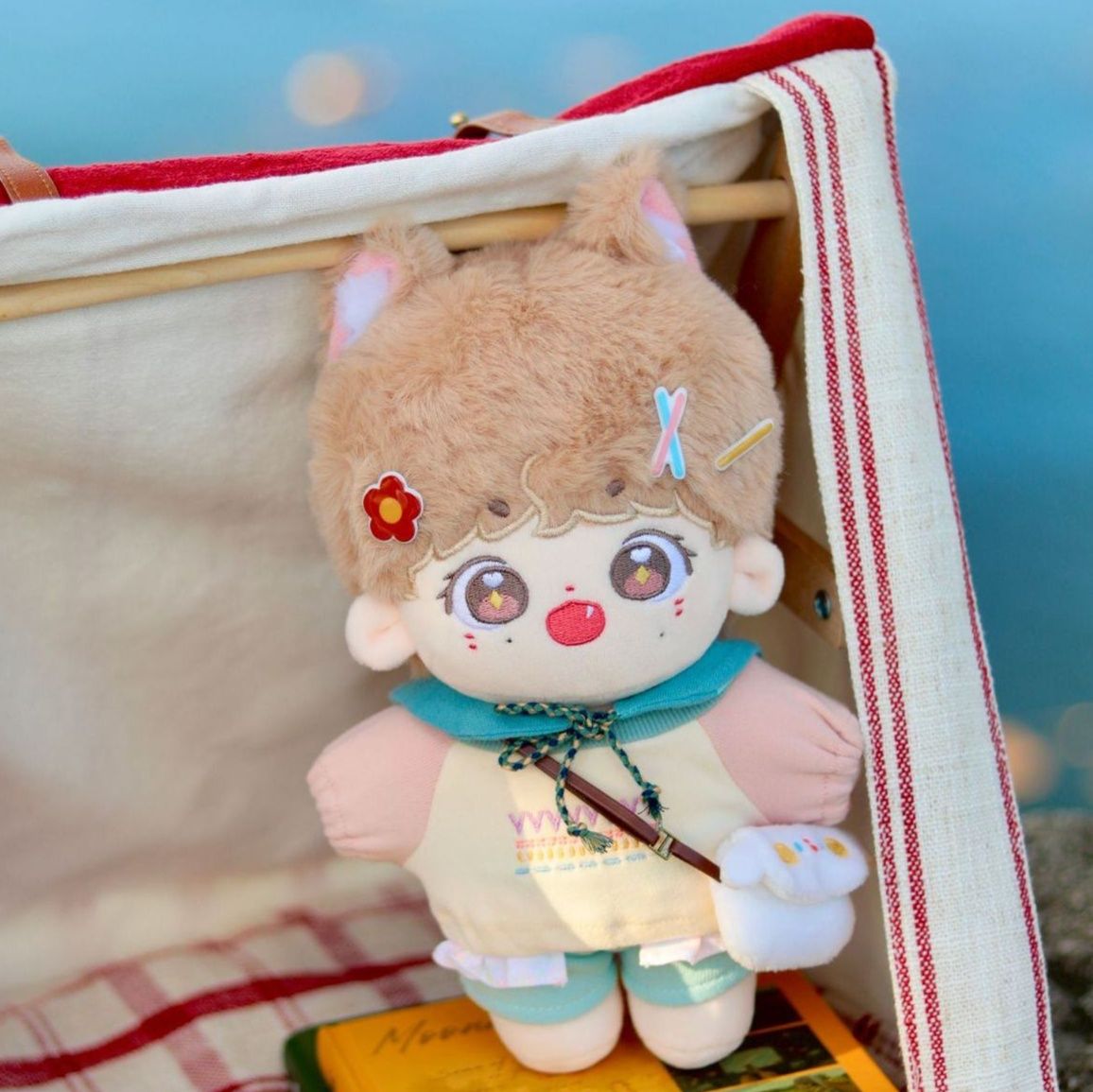 ぬいぐるみ服 花飾りとスカーフのかわいい冒険家セット20㎝ 20cm