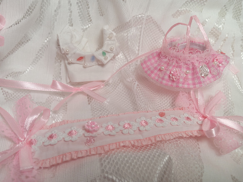 【10cm】ぬいぐるみ服　フラワーヘッド付きドレス