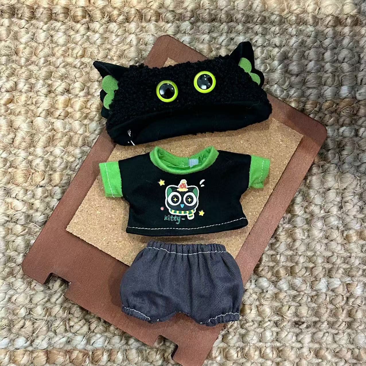 【10cm】ぬいぐるみ服　サーカス団衣装　ピエロ・黒猫