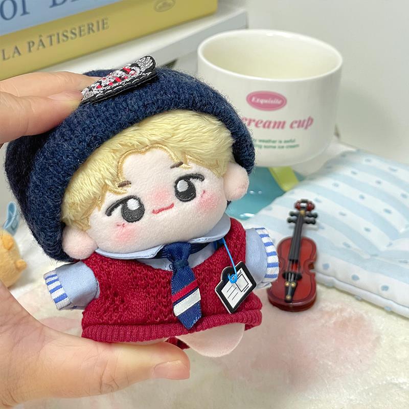 【10cm/20cm】ぬいぐるみ服 ワインレッドベスト制服セット