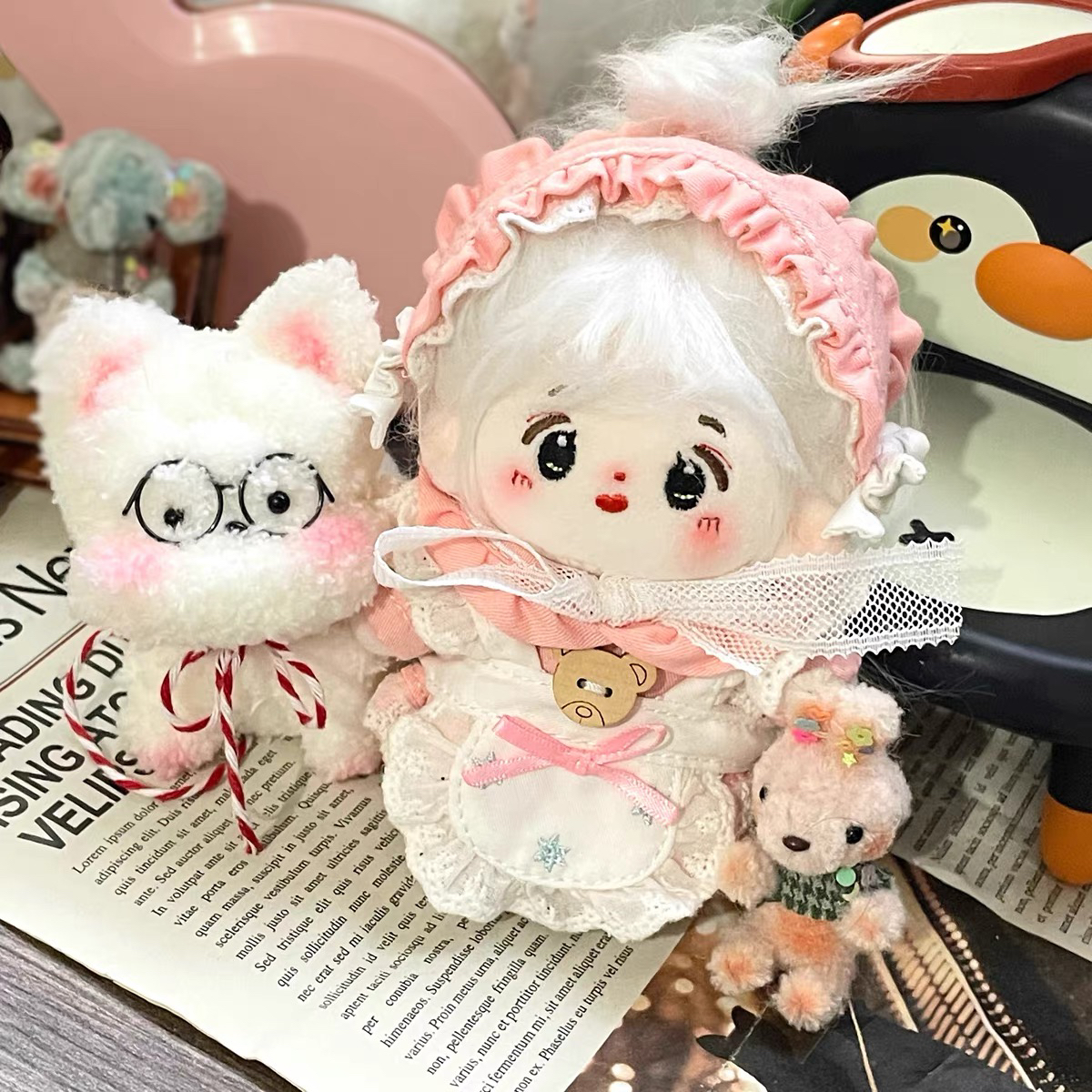 【10cm】ぬいぐるみ服 フリルロリータメイドワンピ