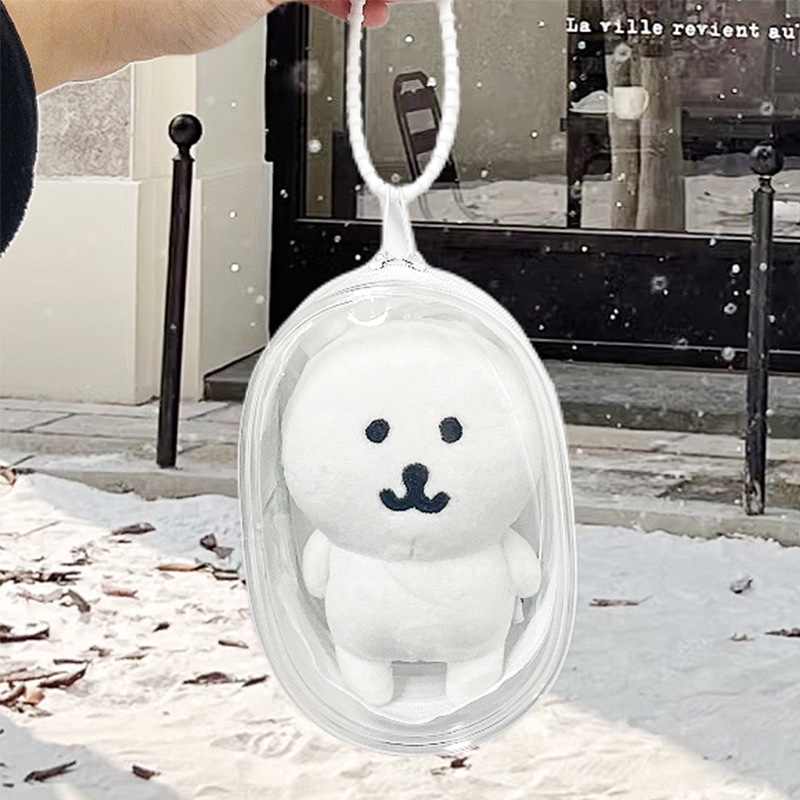 ぬい服 たまご型透明ぬいポーチ ぬい飾り収納バッグ