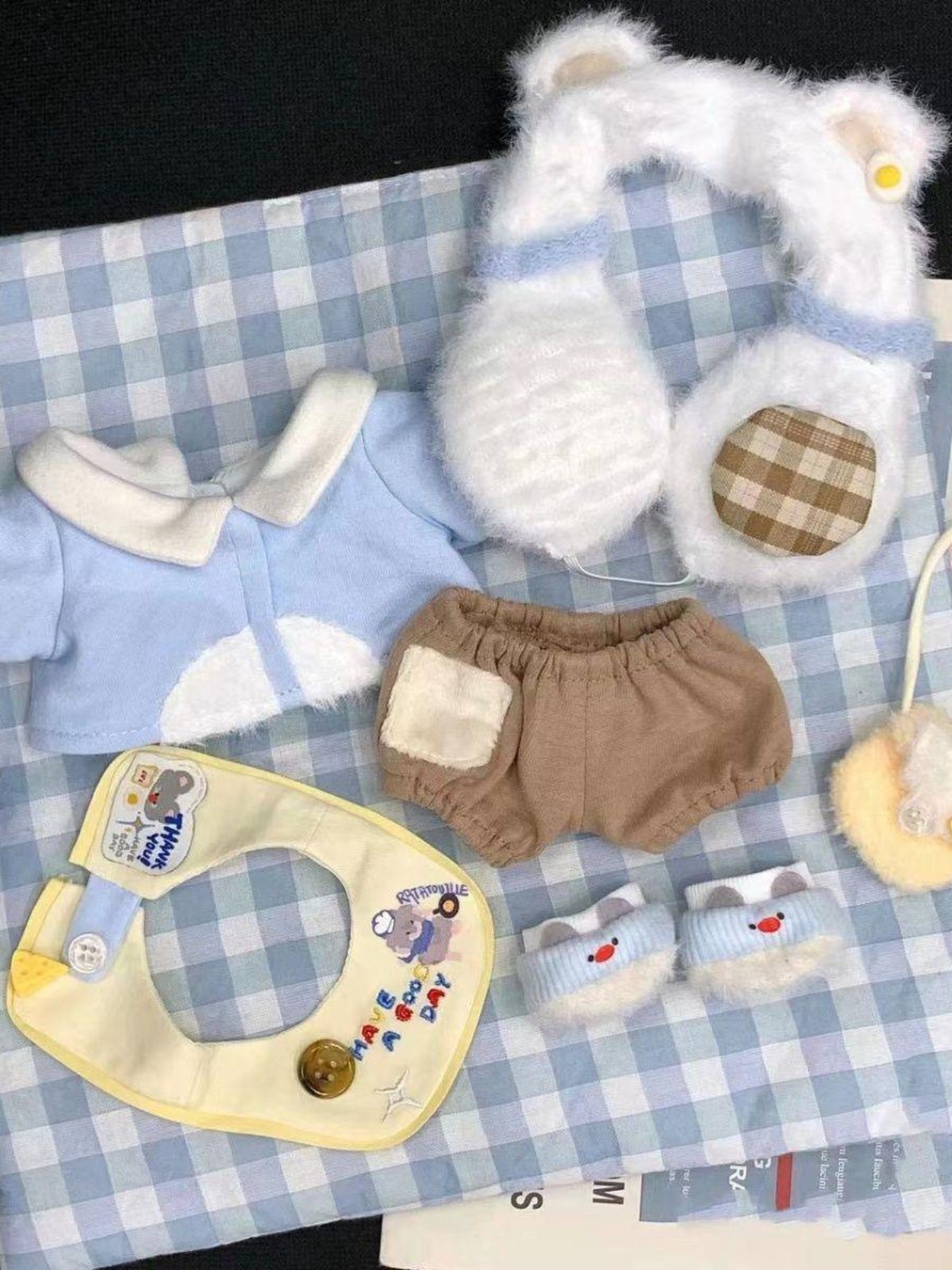 【10cm・20cm】ぬいぐるみ服 　くま耳当て付コート