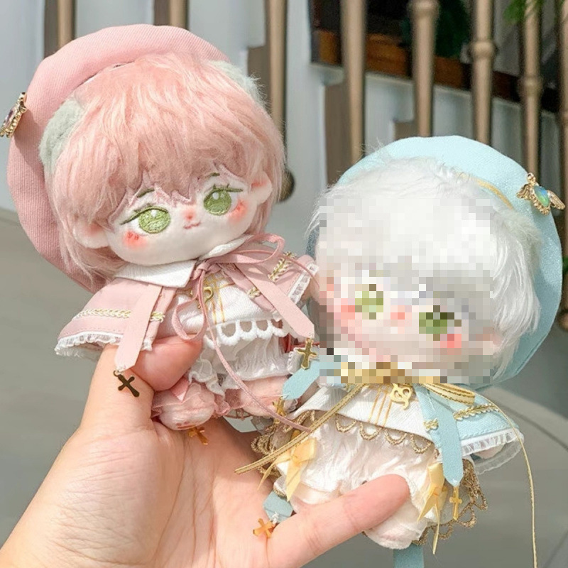 ぬい服 韓国ぬい服 天使風レース軍帽セットアップ