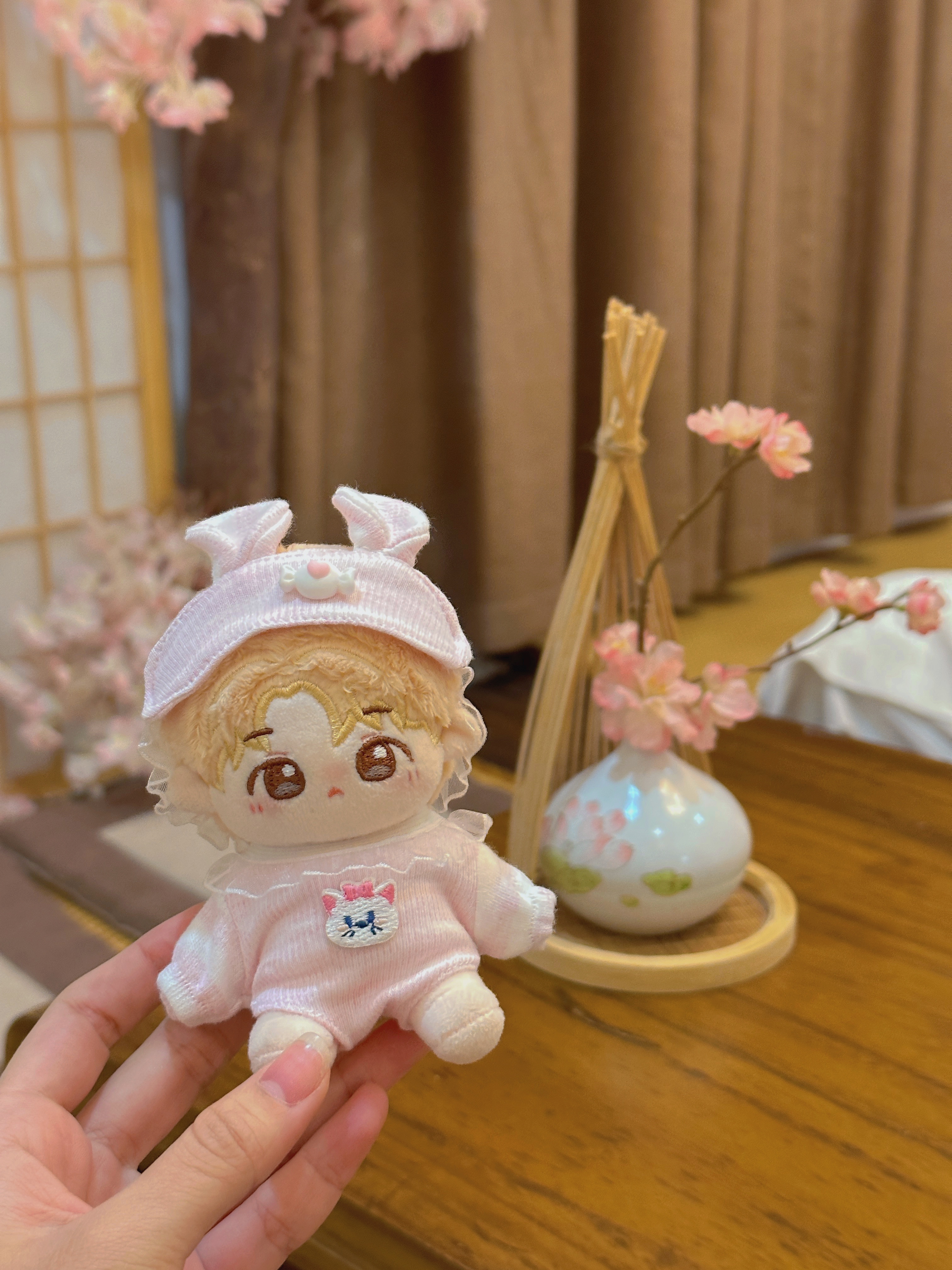 【10cm】ぬいぐるみ服 うさみみパジャマ おやすみセット
