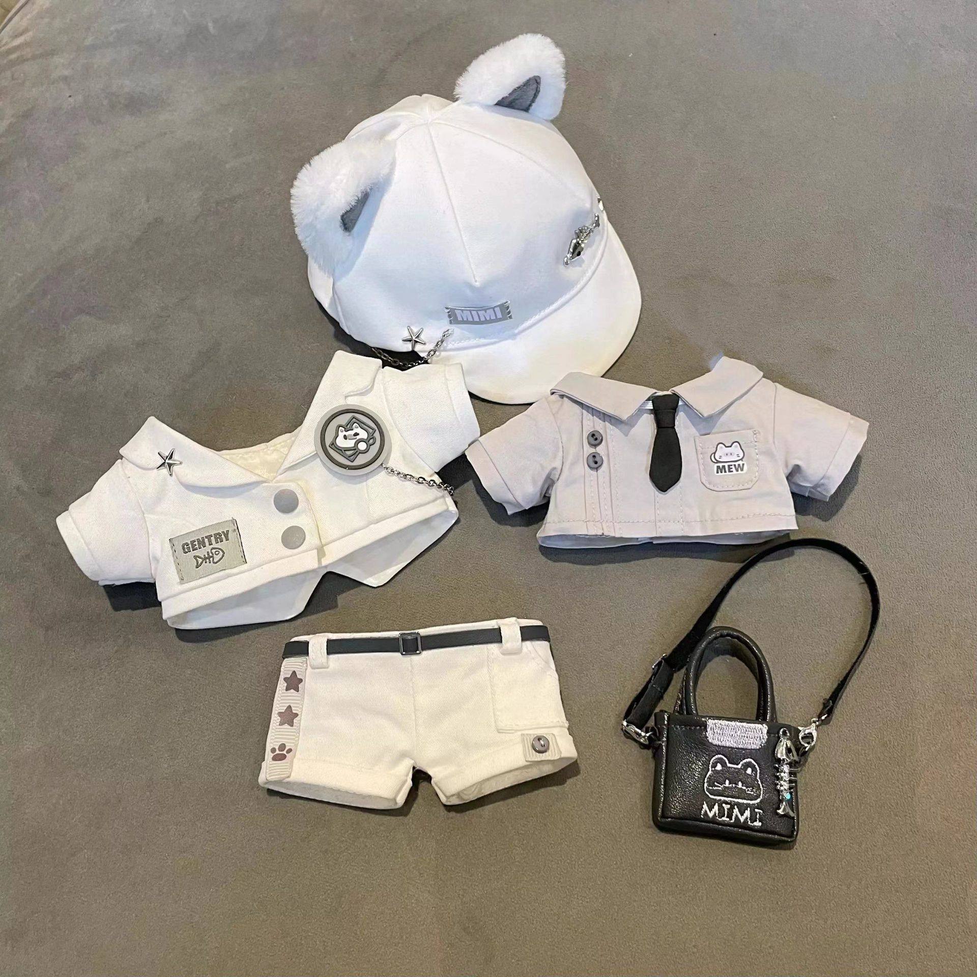 【10cm/20cm】ぬいぐるみ服 モノトーンクールジャケットセット