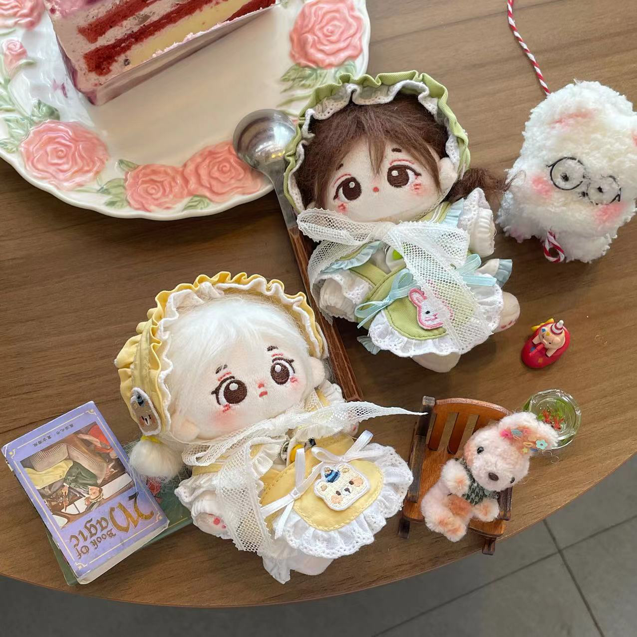 【10cm】ぬいぐるみ服 フリルロリータメイドワンピ