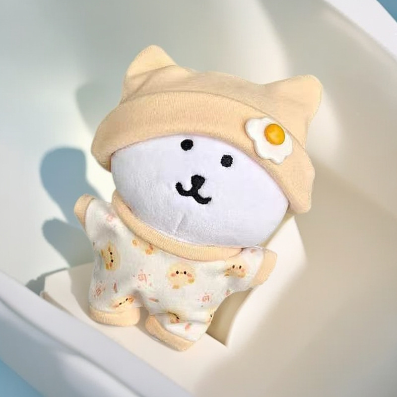 ぬいぐるみ服 ねこ耳帽子と花柄ロンパースセット