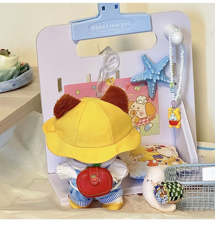 【10cm】ぬいぐるみ服 幼稚園服風レッサーパンダオーバーオール