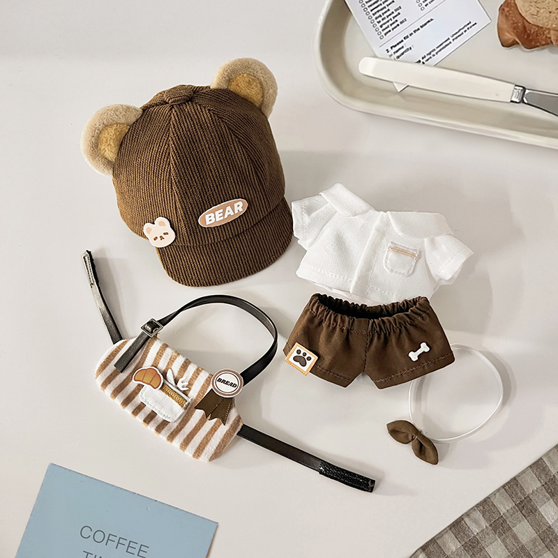 【10cm】ぬいぐるみ服 カフェ店員エプロンセット