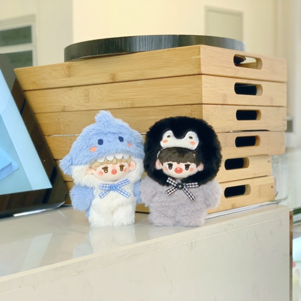 【10cm】ぬいぐるみ服 ふわふわ水族館ぐるみ　ペンギン・サメ・しろくま