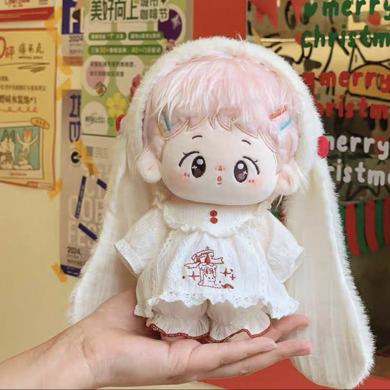 【10cm/20cm】ぬいぐるみ服 うさ耳リボンレースワンピース
