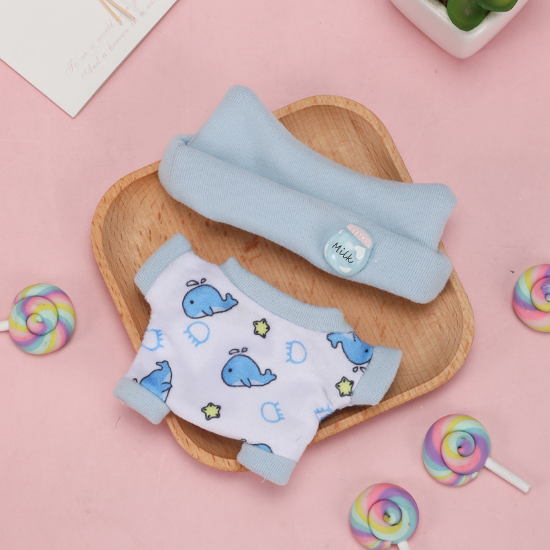 【10cm】ぬいぐるみ服 アニマル柄ベビーパジャマ