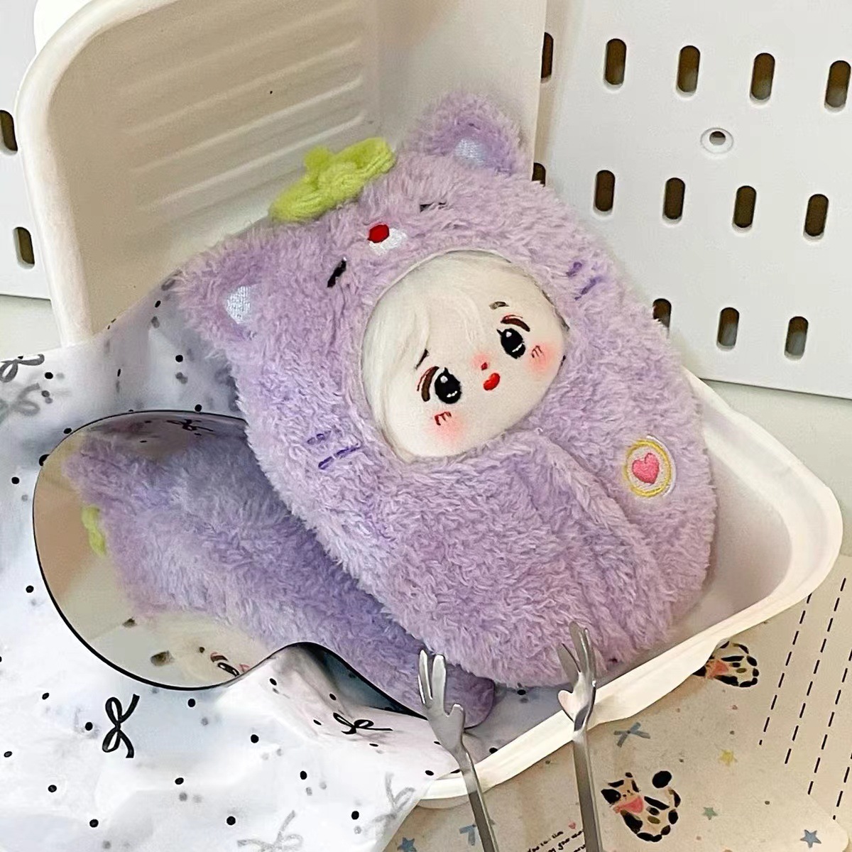 【10cm】ぬいぐるみ服 もこもこ動物おくるみ服