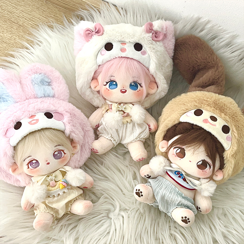 【10cm/20cm】ぬいぐるみ服 もこふわ動物ポンチョ