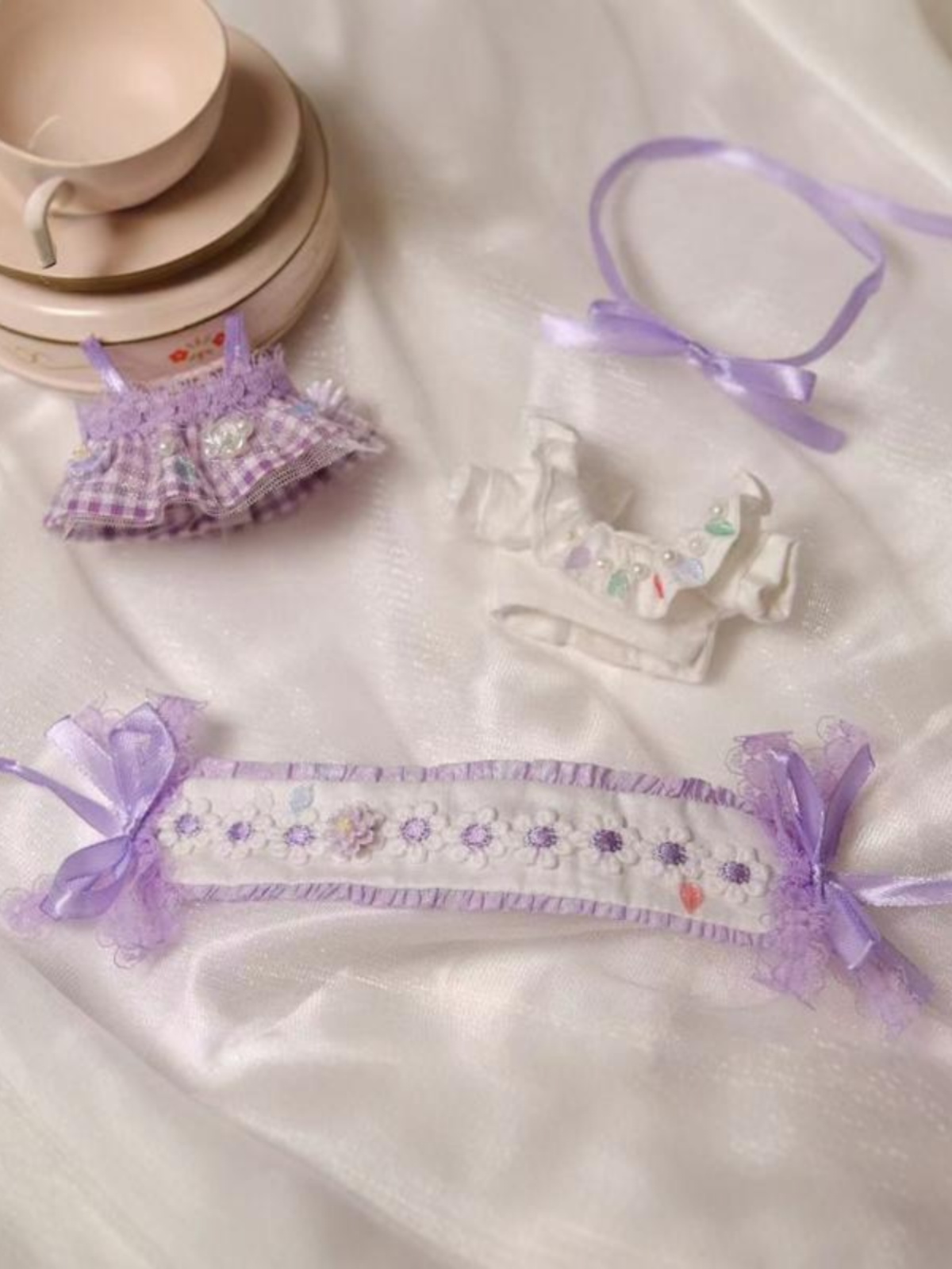 【10cm】ぬいぐるみ服　フラワーヘッド付きドレス