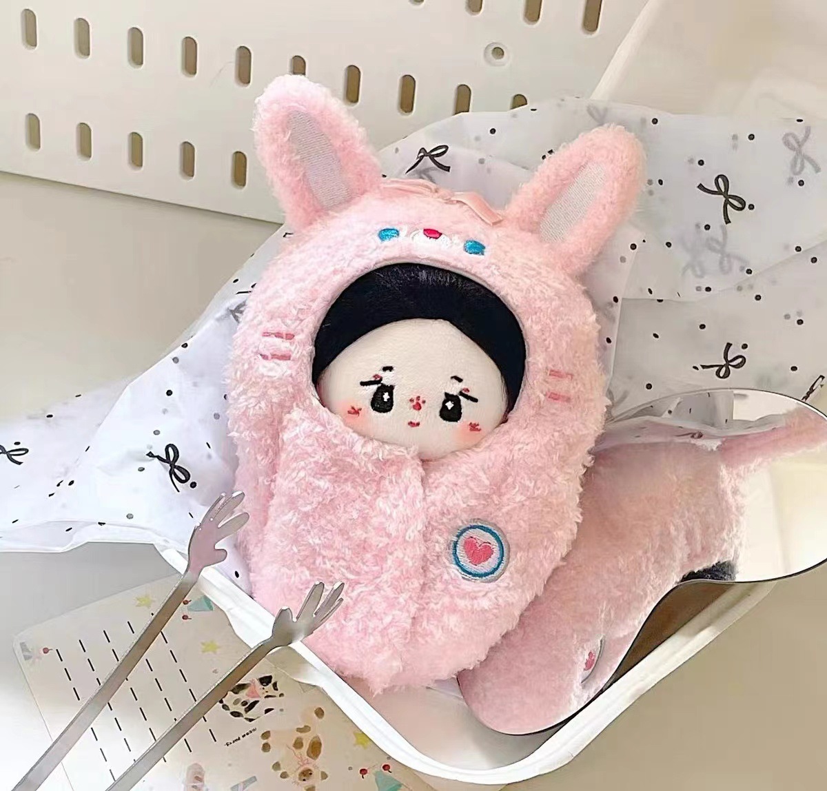 【10cm】ぬいぐるみ服 もこもこ動物おくるみ服