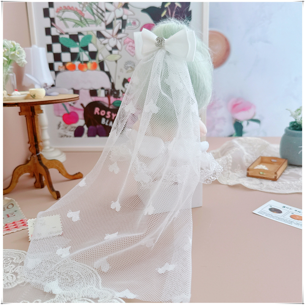 【10cm】ぬいぐるみ服 天使の羽根付き純白のウェディングドレス