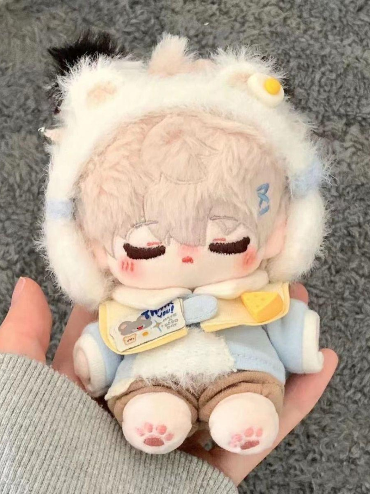 【10cm・20cm】ぬいぐるみ服 　くま耳当て付コート