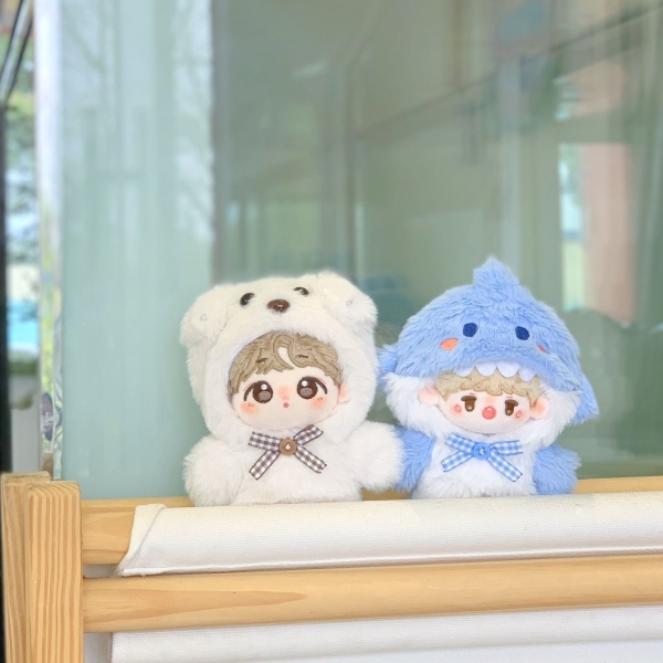 【10cm】ぬいぐるみ服 ふわふわ水族館ぐるみ　ペンギン・サメ・しろくま