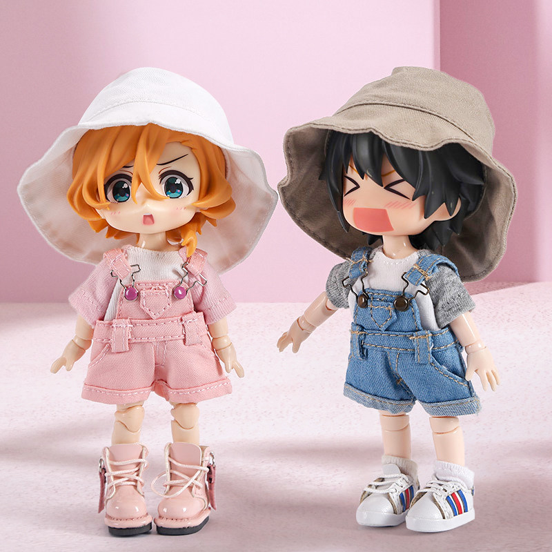 ぬい服 デニムサロペットとバケットハットの casual コーデセット