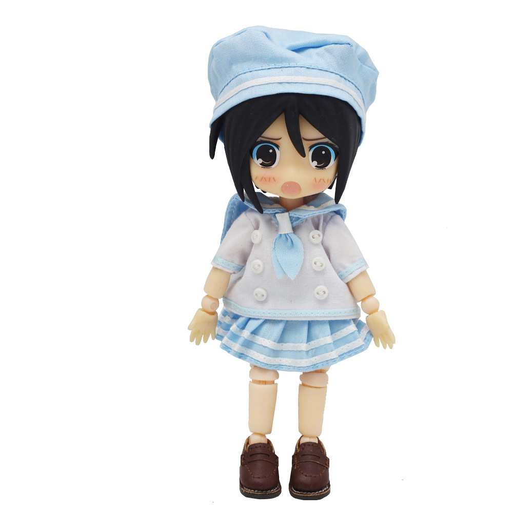 ぬい服用マリン風セーラー帽付きセットアップ