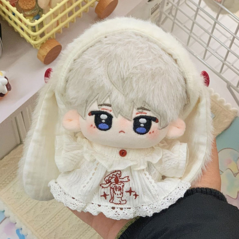 【10cm/20cm】ぬいぐるみ服 うさ耳リボンレースワンピース