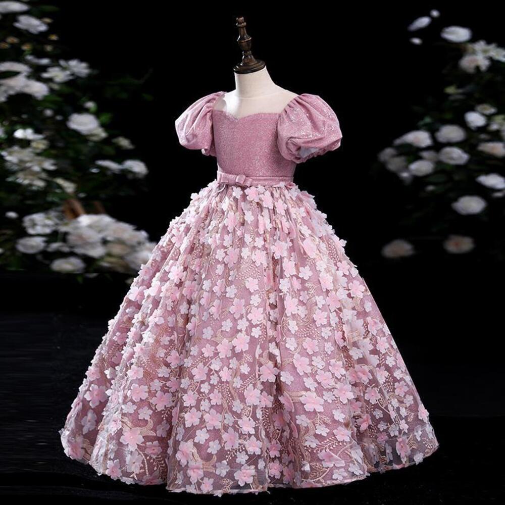 ピアノ発表会 結婚式用 子どもドレス 春の桜モチーフドレス ピアノ発表