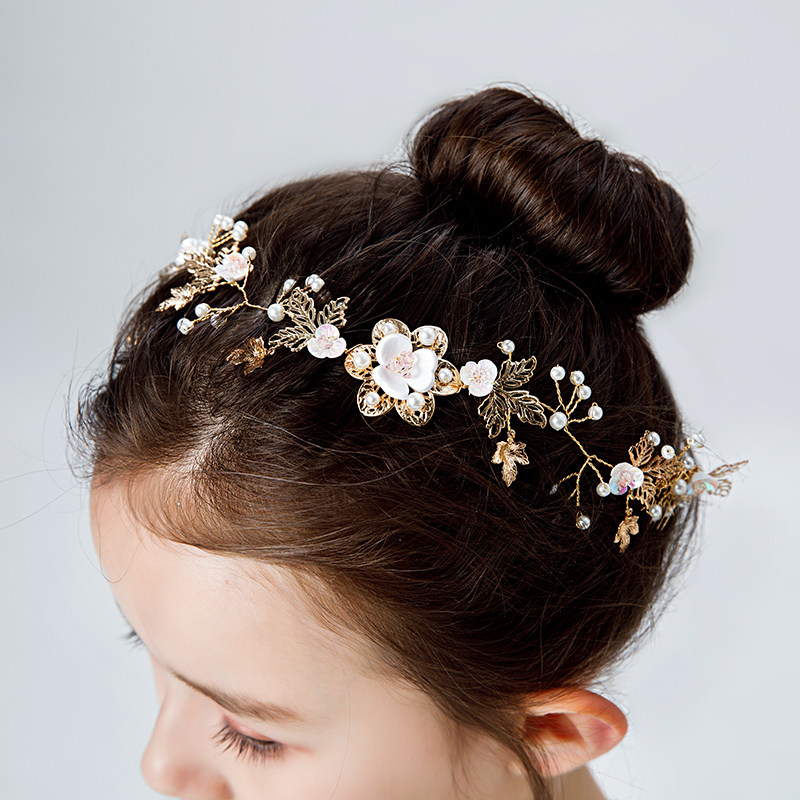 ピアノ発表会ドレス 花とリーフモチーフの華やかヘアアクセサリー