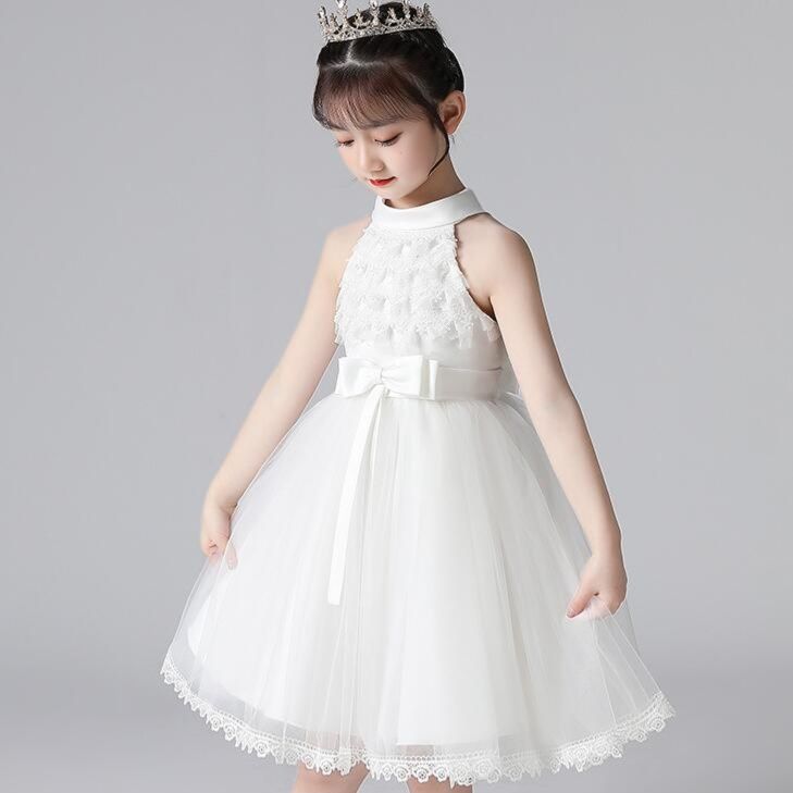 ピアノ発表会ドレス 結婚式用 キッズドレス 女の子 お姫様  上品な首元がアクセントなフォーマルドレス 演奏会 子供ドレス 衣装