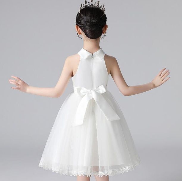 ピアノ発表会ドレス 結婚式用 キッズドレス 女の子 お姫様  上品な首元がアクセントなフォーマルドレス 演奏会 子供ドレス 衣装