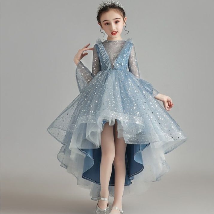 ピアノ発表会ドレス 女の子用星柄姫様ドレス結婚式発表会フォーマル衣装