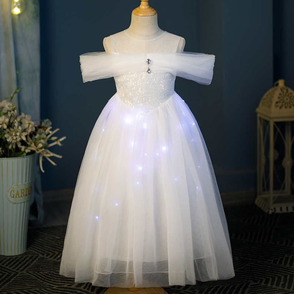 ピアノ発表会 結婚式用 子どもドレス ディズニー オフショルビジュー　キッズドレス
