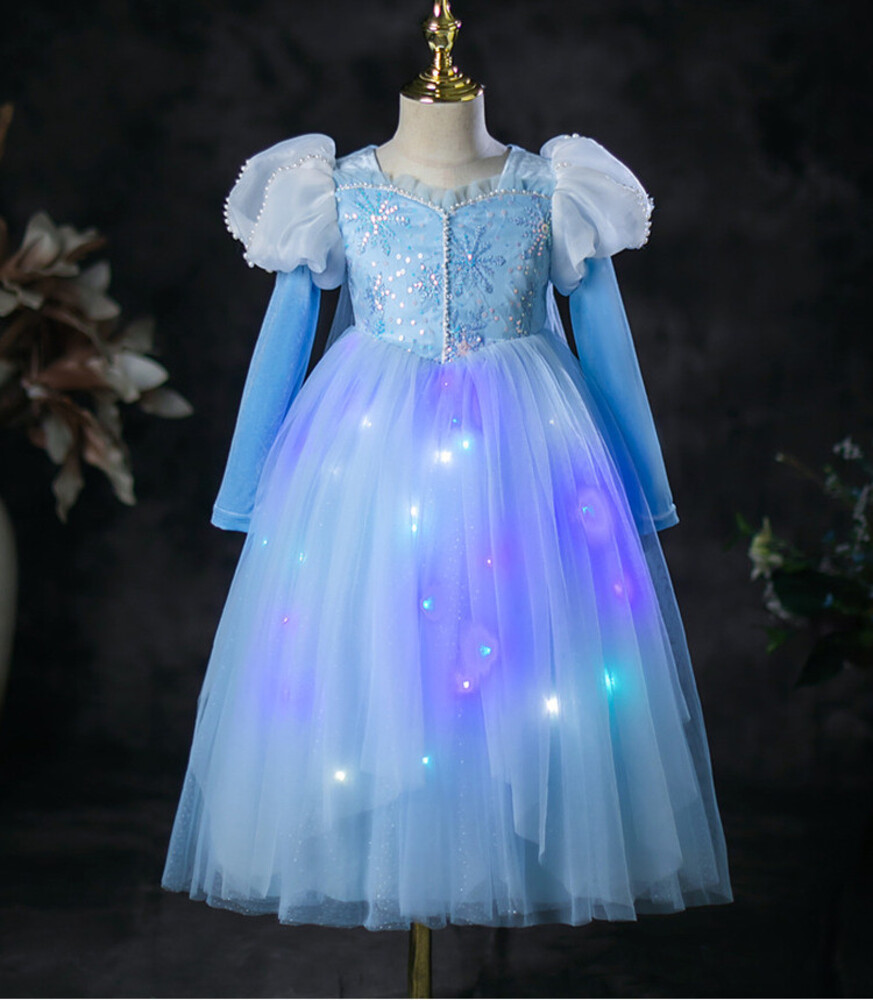 ピアノ発表会 結婚式用 子どもドレス 魔法のように光る　プリンセスキッズドレス