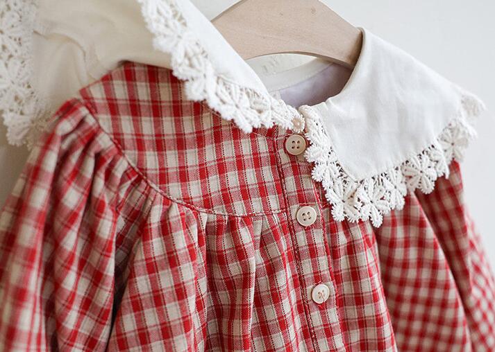 ピアノ発表会ドレス フリル襟付きピアノ発表会用ワンピース 長袖 2色展開 90-150センチ対応