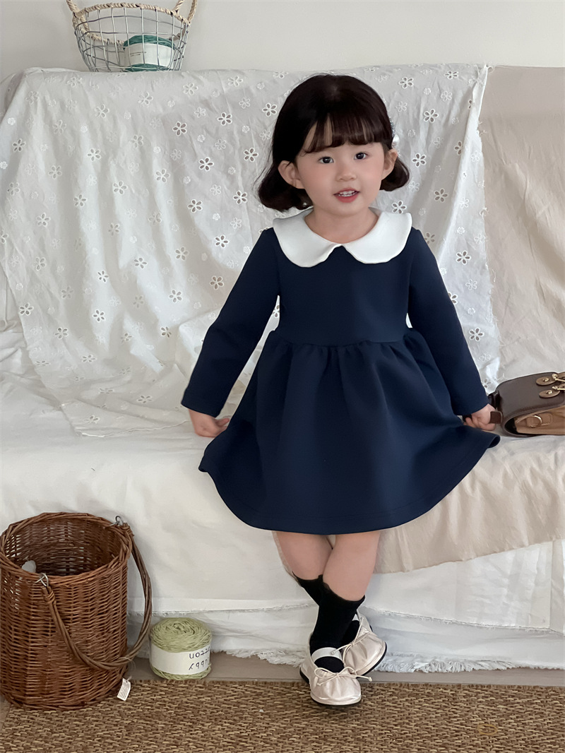 クラシカル襟付きキッズドレスワンピース
