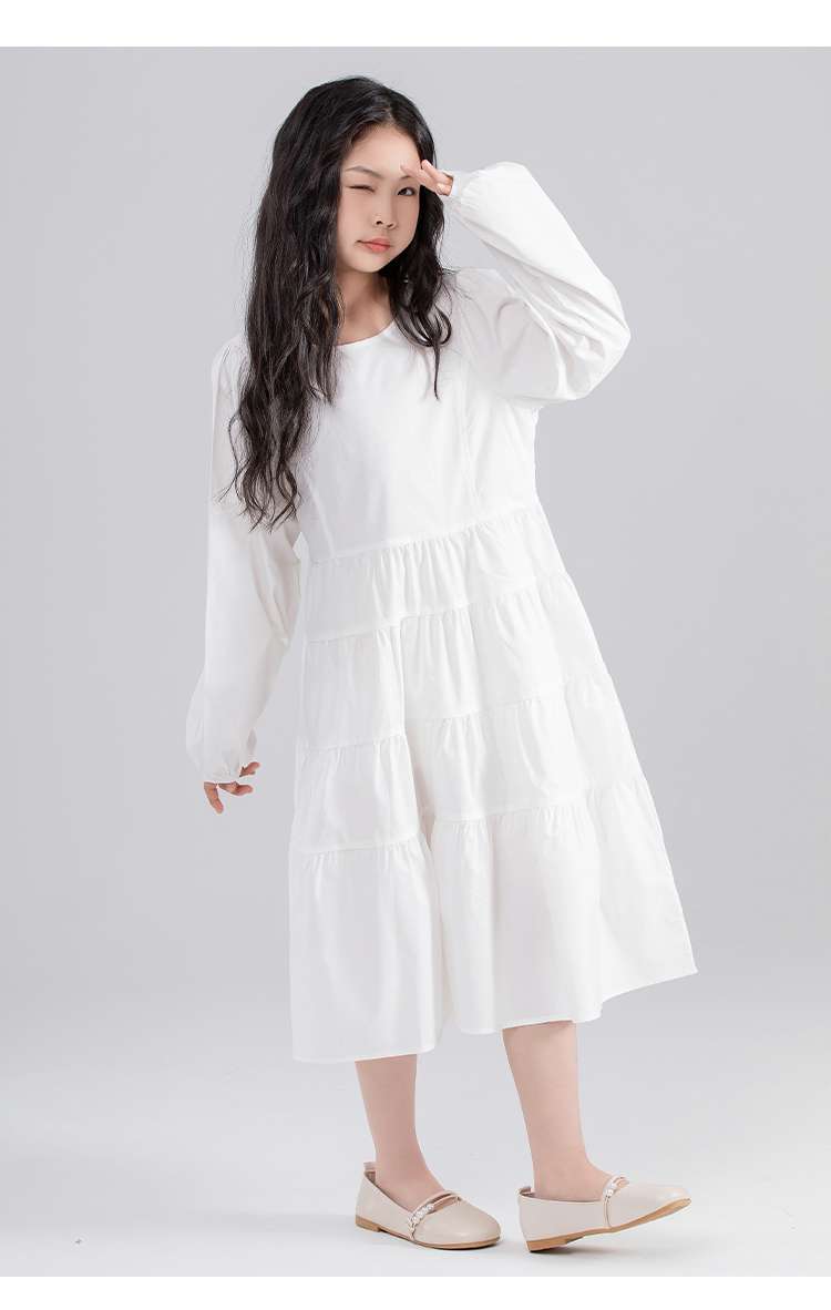 キッズドレス  ティアードフリル ゆったりキッズワンピース