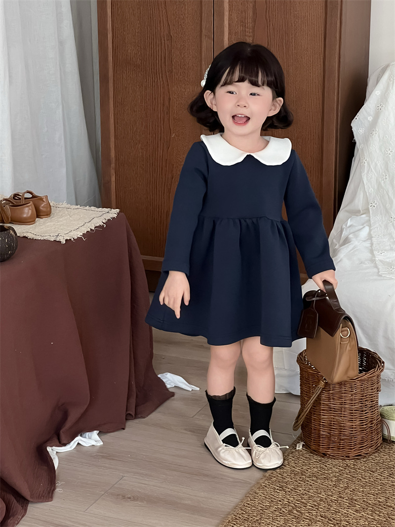 クラシカル襟付きキッズドレスワンピース