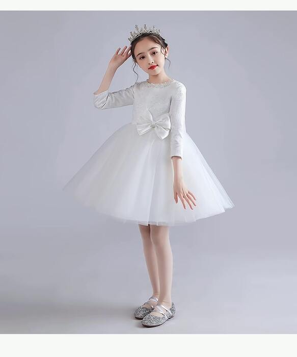 ピアノ発表会 結婚式用 子どもドレス パールシフォンチュールドレス