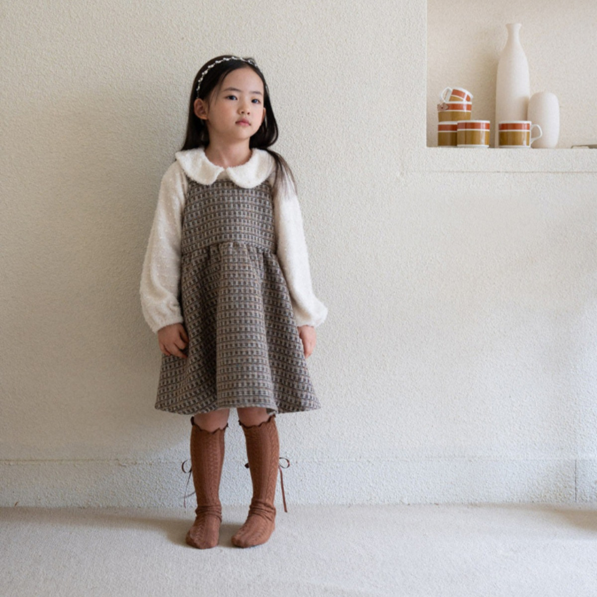 ピアノ発表会ワンピース シンプル 子供服 73～100センチ 2色