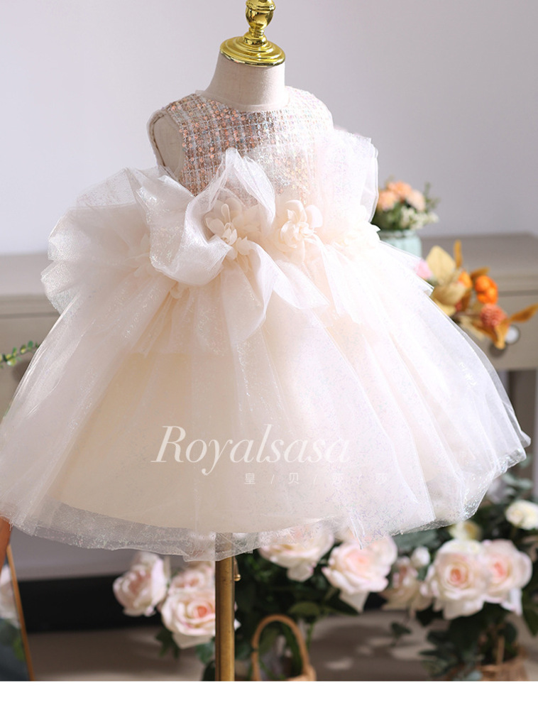 ピアノ発表会 結婚式用 子どもドレス ツイードスパンコールキッズドレス