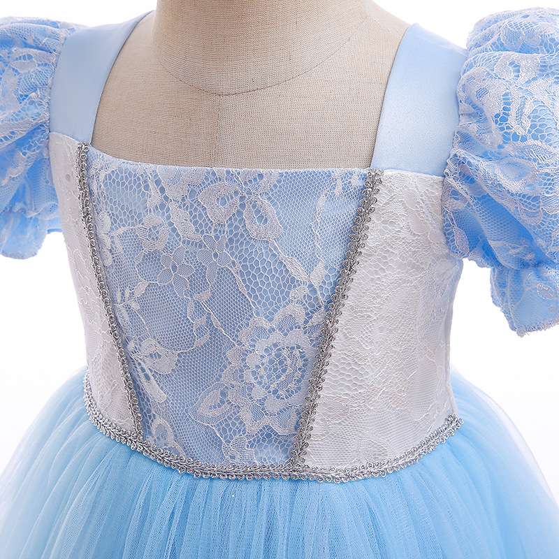 キッズドレス  プリンセス風チュールレース子供ドレス